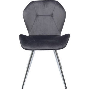KARE DESIGN Viva Grey Chrome spisebordsstol - antracitgrå velour og stål