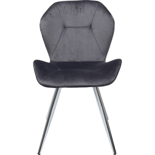 KARE DESIGN Viva Grey Chrome spisebordsstol - antracitgrå velour og stål