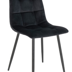 Munkebo spisebordsstol med kraftig polstring i sort velour stof.