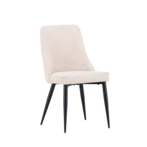 VENTURE DESIGN Leone spisebordsstol - beige polyester fløjl og sort stål