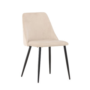 VENTURE DESIGN Night spisebordsstol - beige polyester fløjl og sort stål