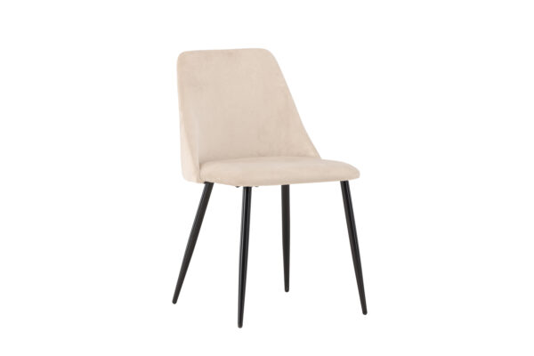 VENTURE DESIGN Night spisebordsstol - beige polyester fløjl og sort stål