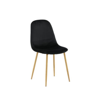 VENTURE DESIGN Polar spisebordsstol - sort polyester fløjl og egelook stål