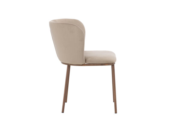 VENTURE DESIGN Edina Spisestole 2-pak - Stål Trælook 3D Papir / Beige Velour