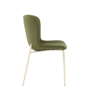 VENTURE DESIGN Modesto Spisestole 2-pak - Hvidvaskede Ben / Olivengrøn Velour