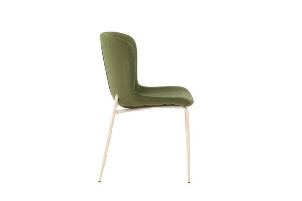 VENTURE DESIGN Modesto Spisestole 2-pak - Hvidvaskede Ben / Olivengrøn Velour