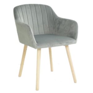 Alberte velour lysegrå 59x58,5x82cm