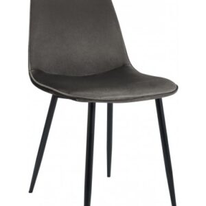 Spisebordsstol i metal og velour H88 cm - Sort/Antracit