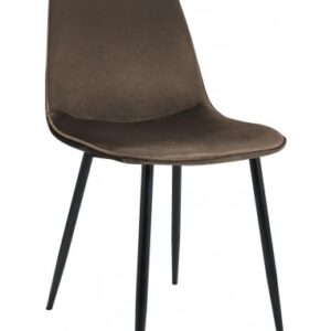 Spisebordsstol i metal og velour H88 cm - Sort/Brun