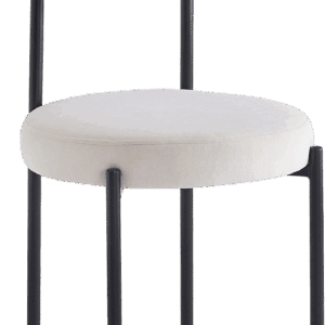 Spisebordsstol Lars Nordlys Furniture | beige polstret fløjl med sort metalramme skandinavisk design
