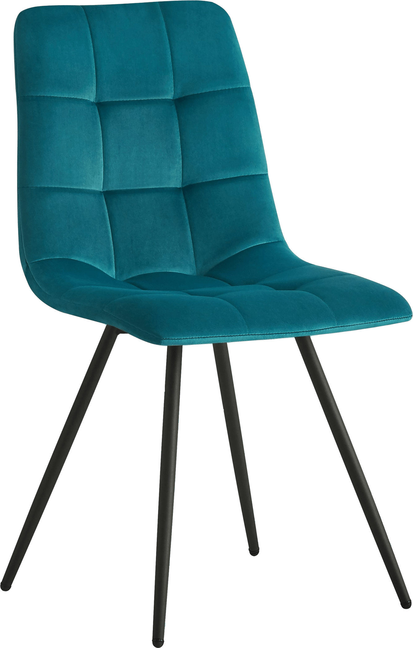 Spisebordsstol Nordlys Furniture Bjorn i polstret blåt fløjl med sortlakeret stålstel