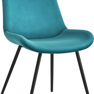 Spisebordsstol Nordlys Furniture Koge fløjlsstol blå sort metalstel OEKO-TEX