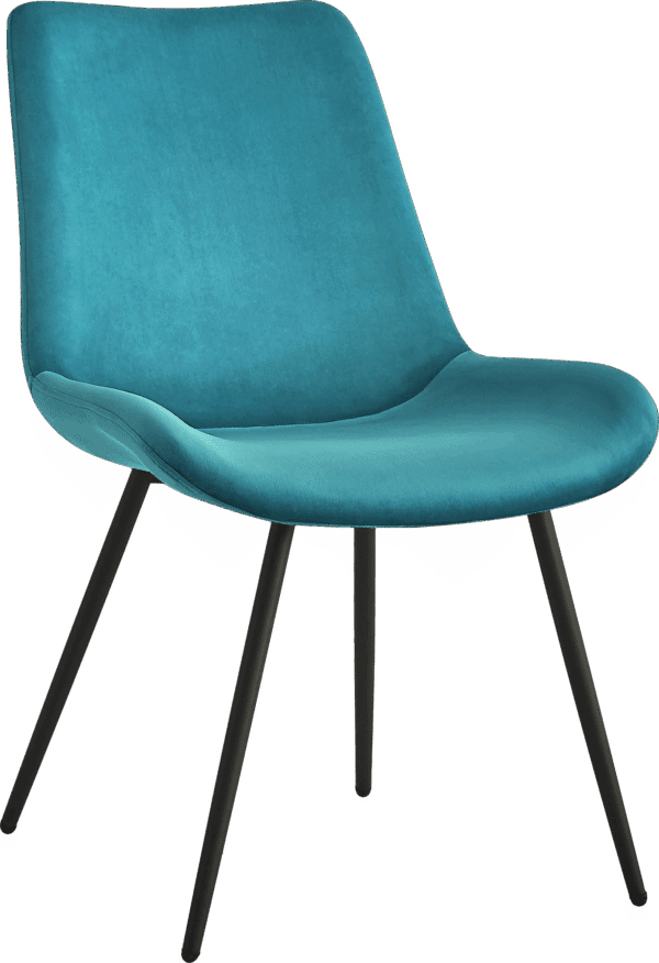 Spisebordsstol Nordlys Furniture Koge fløjlsstol blå sort metalstel OEKO-TEX
