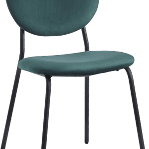 Spisebordsstol Nordlys Furniture Suzuka sæt á 2 dybgrøn fløjl med sorte metalben 82,5x49x54,5 cm