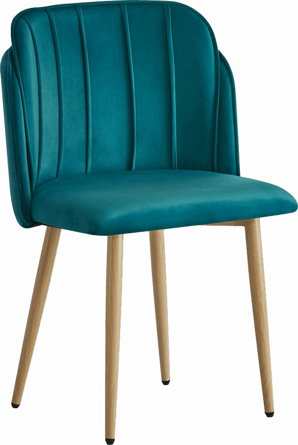 Spisebordsstol/spisestuestol Nordlys Furniture Nora blå OEKO-TEX fløjl metalben sæt af 2