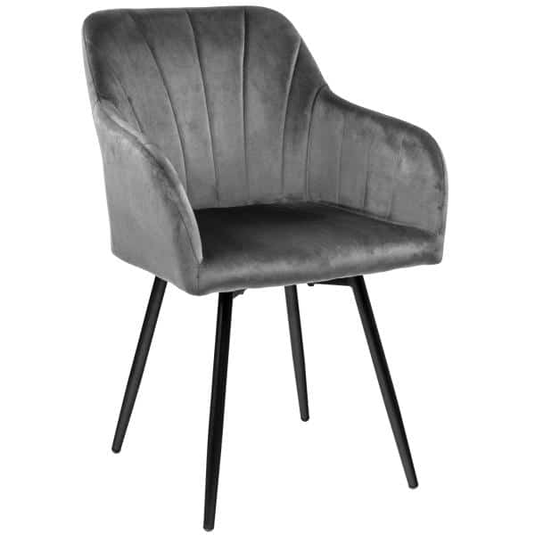 Homeville Lucy med drejefunktion velour mørkegrå 61x56,5x83cm