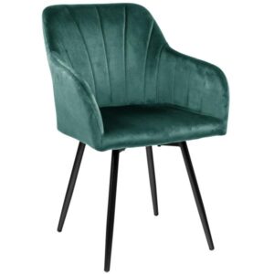 Homeville Lucy med drejefunktion velour mørkegrøn 61x56,5x83cm