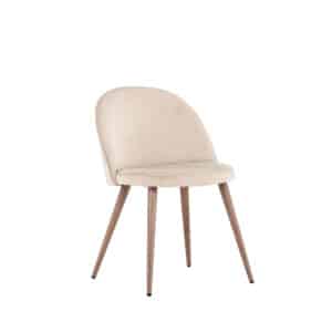 VENTURE DESIGN Velvet spisebordsstol - beige polyester fløjl og trælook stål