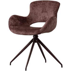 WOOOD Eliva Spisestol Struktur Velour Lilla - Sæt med 2