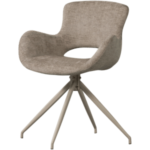 WOOOD Eliva Spisestol Struktur Velour Sand - Sæt med 2