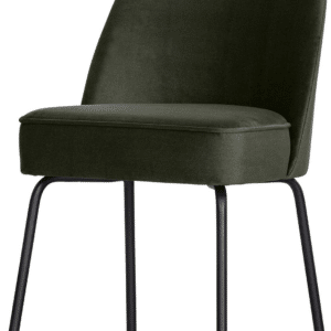 Spisebordsstole WOOOD Vogue, mørkegrøn velour, polstret sæt 2, moderne slankt design