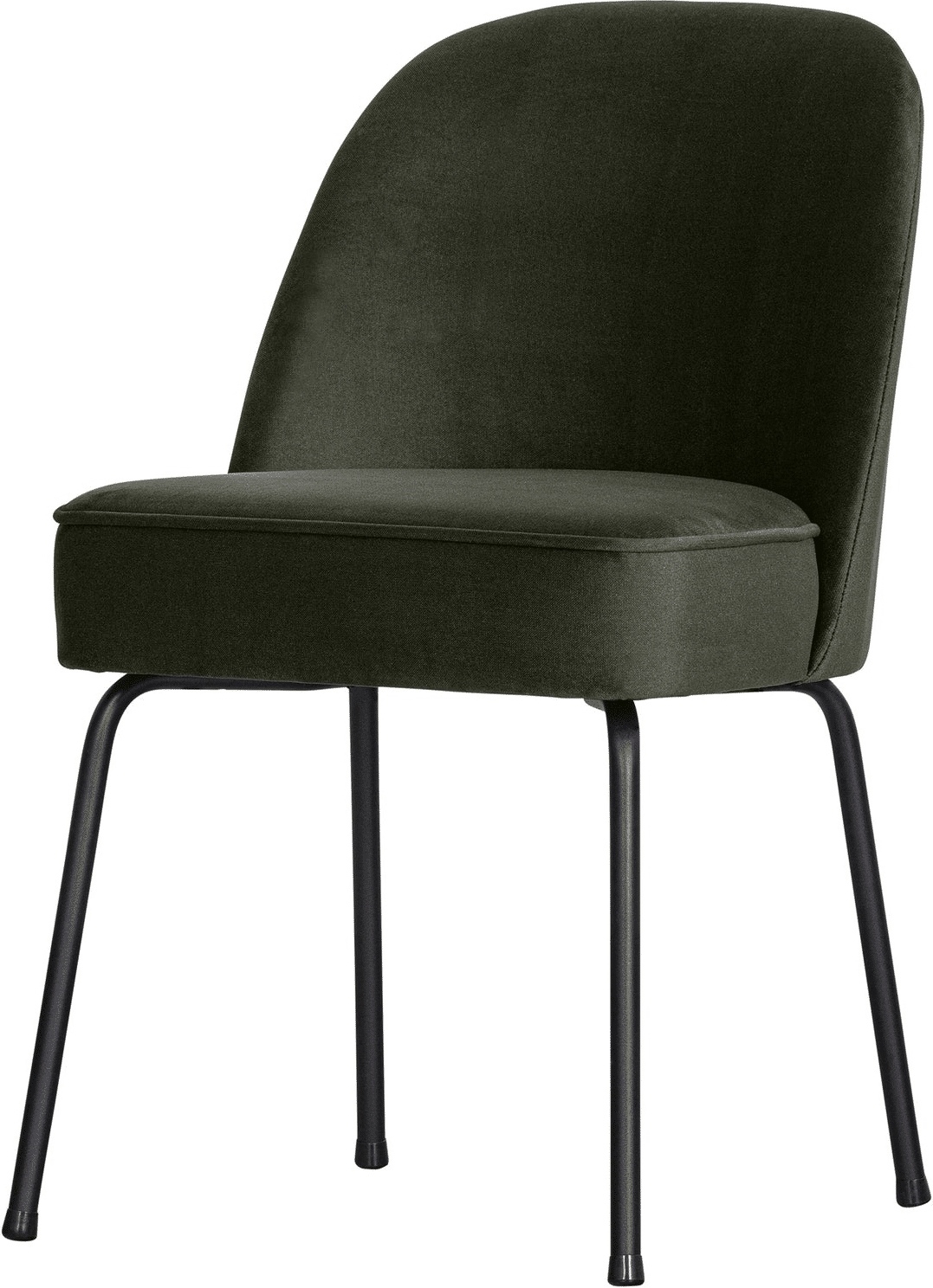 Spisebordsstole WOOOD Vogue, mørkegrøn velour, polstret sæt 2, moderne slankt design