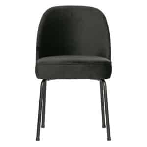 WOOOD Vogue spisebordsstol - sort fløjl polyester og sort metal