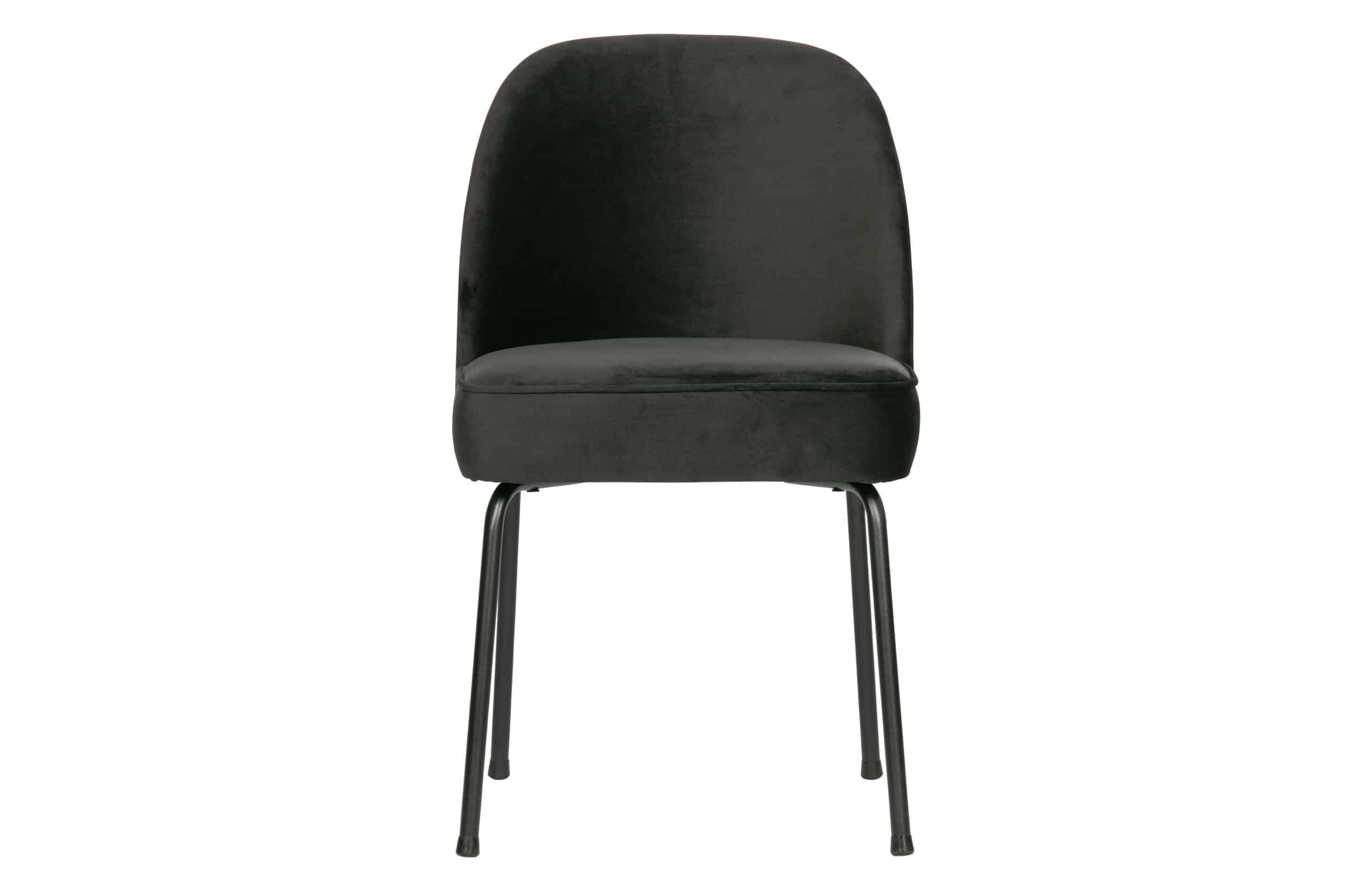 WOOOD Vogue spisebordsstol - sort fløjl polyester og sort metal