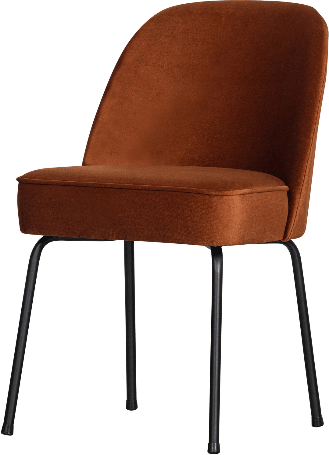 Spisebordsstole WOOOD Vogue, fløjl velour rust, sæt med 2